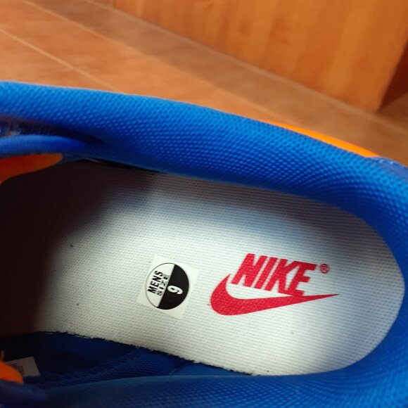 Size 9 Dunk Low Knicks Blue and Orange Nike Sneakers DV0833-800 - Picture 6 of 9